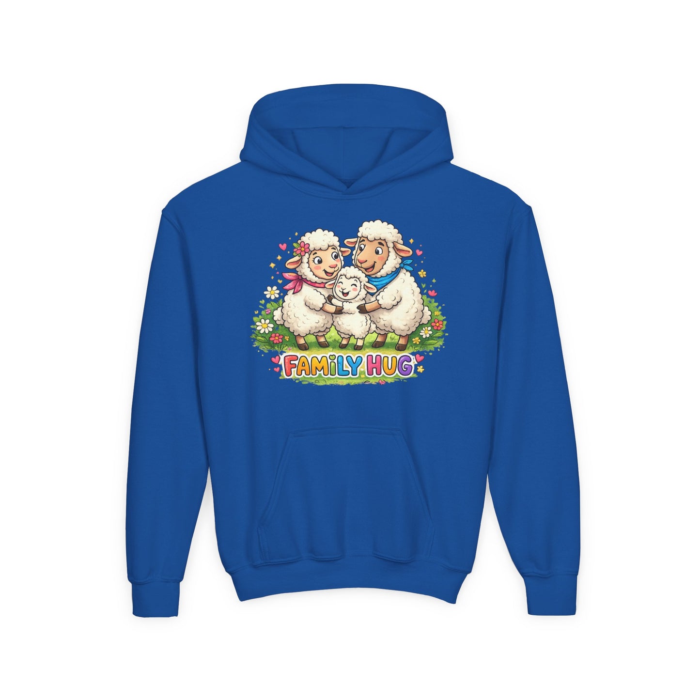 Family Hug Lamb Youth Heavy Blend Hooded Sweatshirt