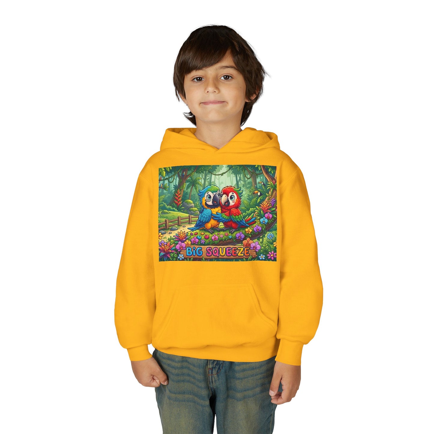Big Squeeze Macaw Youth Heavy Blend Hooded Sweatshirt