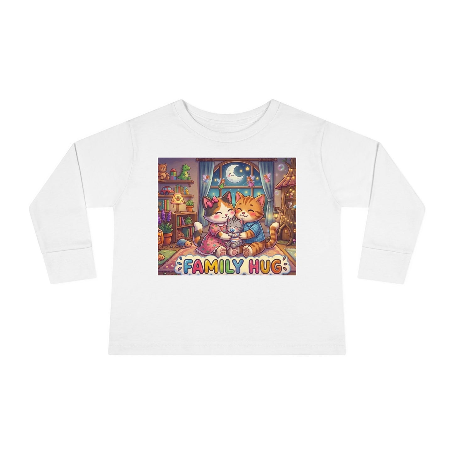 Family Hug Kitten Toddler Long Sleeve Tee