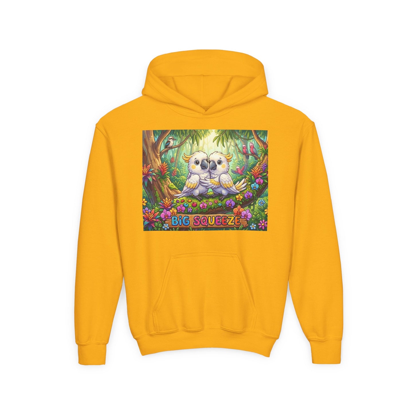 Big Squeeze Cockatoo Youth Heavy Blend Hooded Sweatshirt