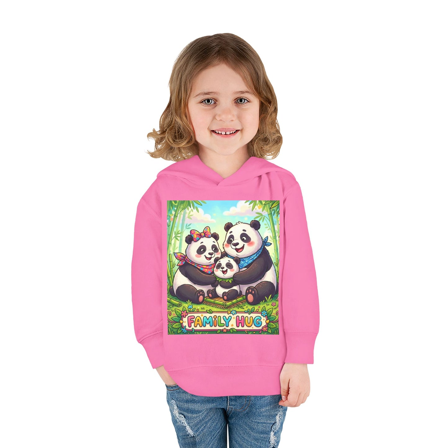Family Hug Panda Toddler Pullover Fleece Hoodie