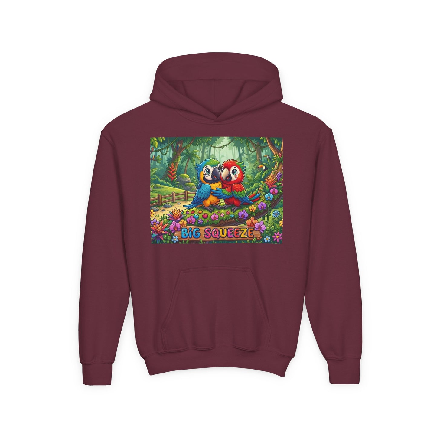 Big Squeeze Macaw Youth Heavy Blend Hooded Sweatshirt