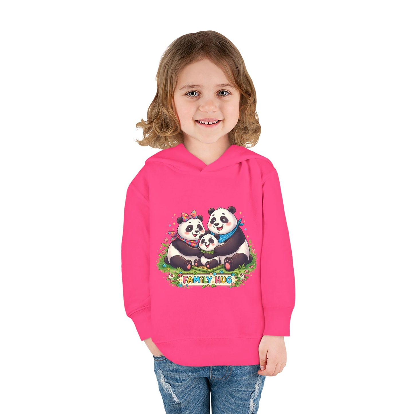 Family Hug Panda Toddler Pullover Fleece Hoodie