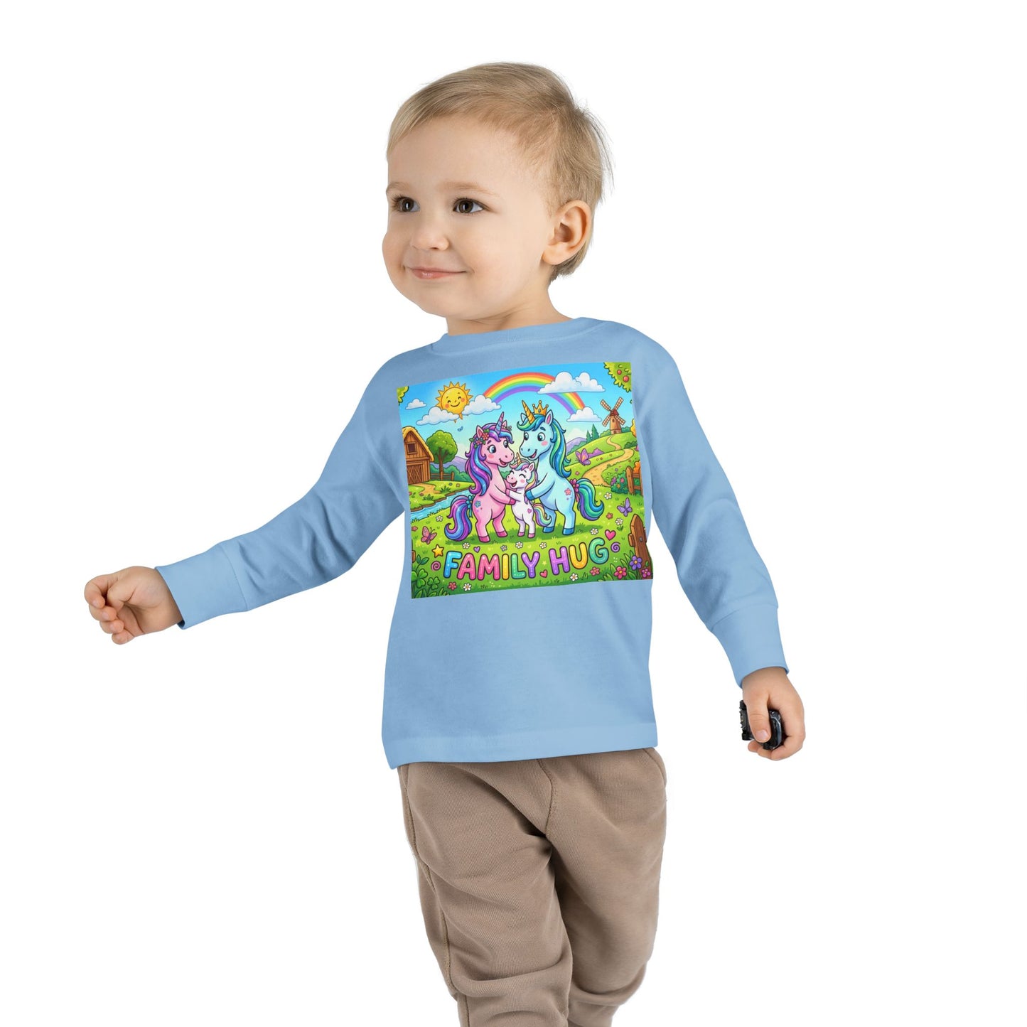 Family Hug Unicorn Toddler Long Sleeve Tee