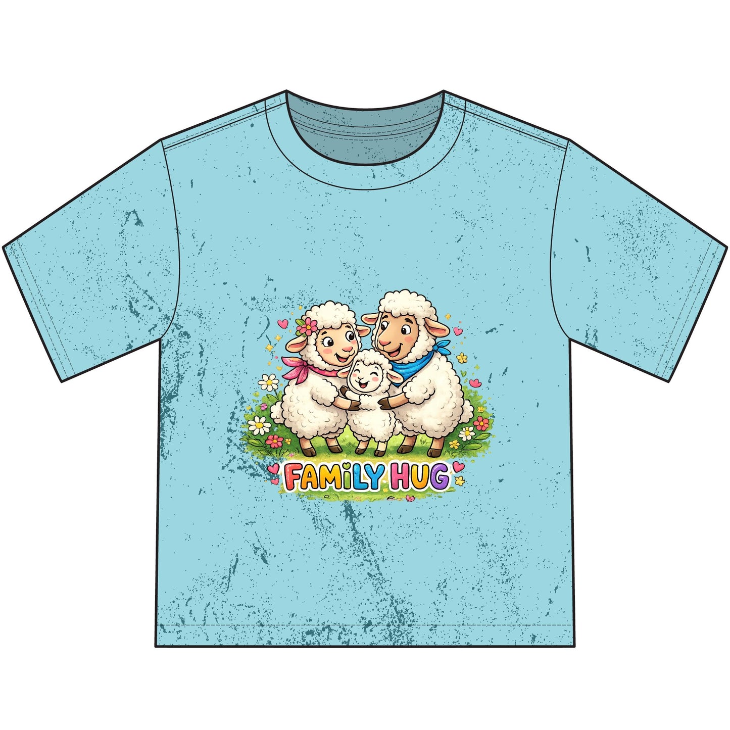 Family Hug Lamb Heavyweight Color Blast Youth T-Shirt