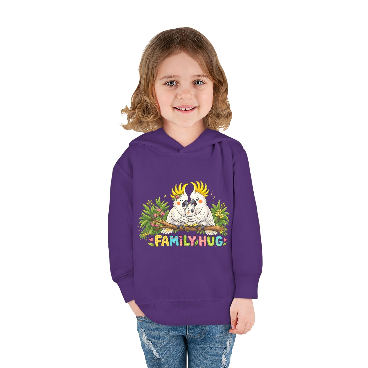 Family Hug Cockatoo Toddler Pullover Fleece Hoodie