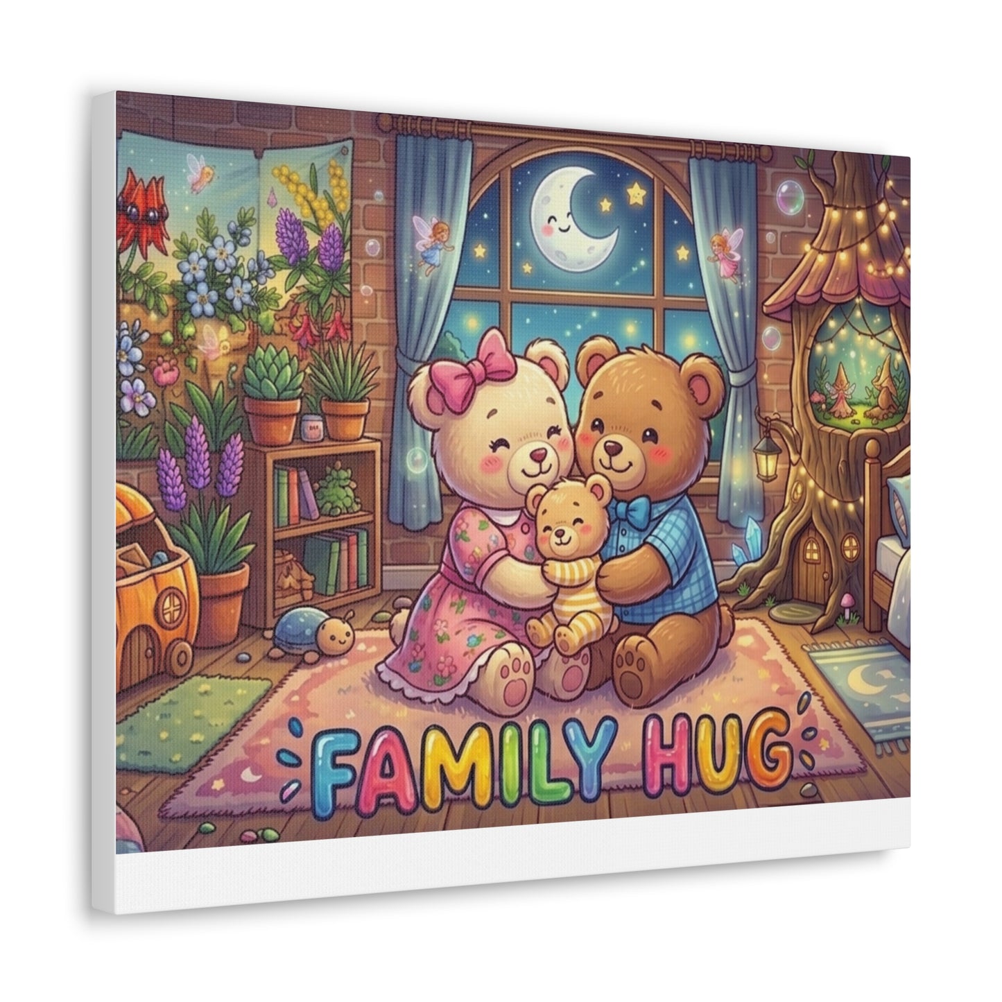 Family Hug Teddy Classic Canvas