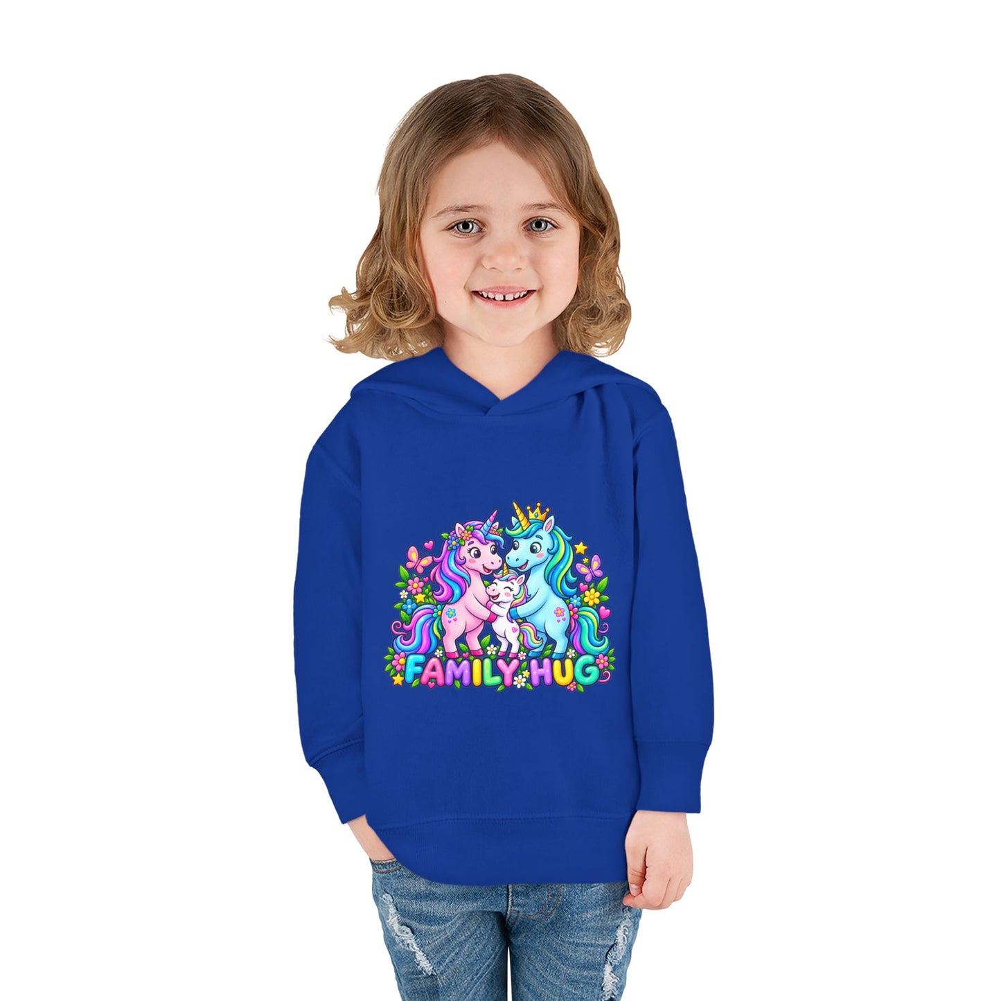 Family Hug Unicorn Toddler Pullover Fleece Hoodie