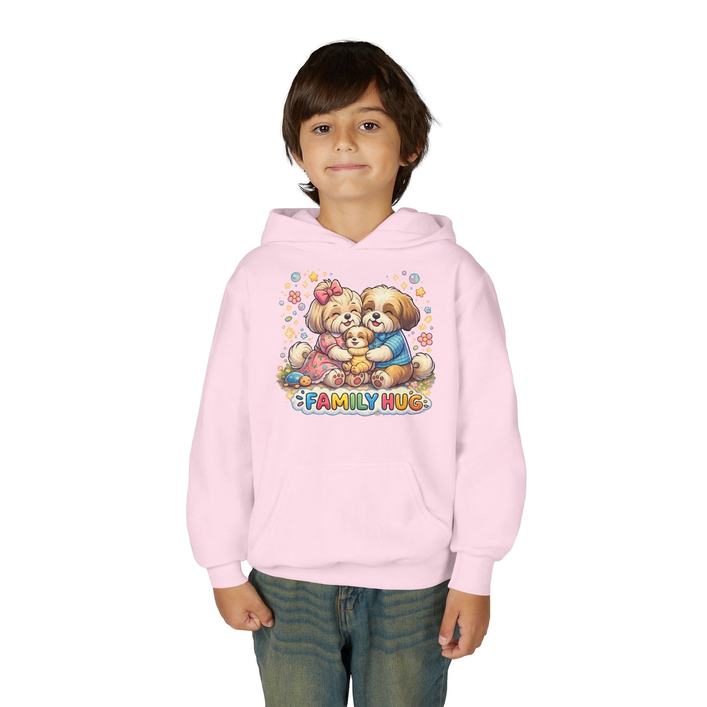 Family Hug Shih Tzu Youth Heavy Blend Hooded Sweatshirt