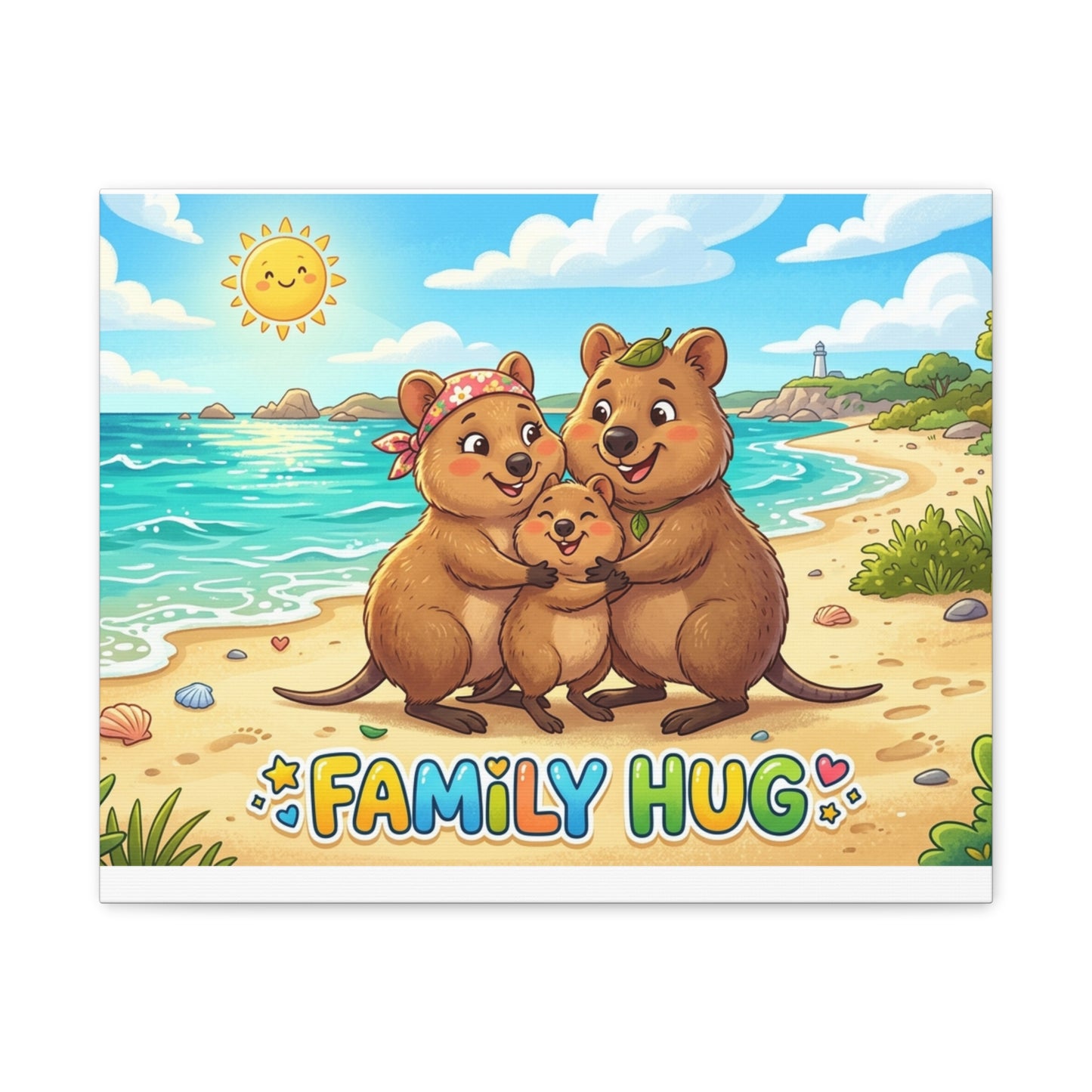 Family Hug Quokka Classic Canvas