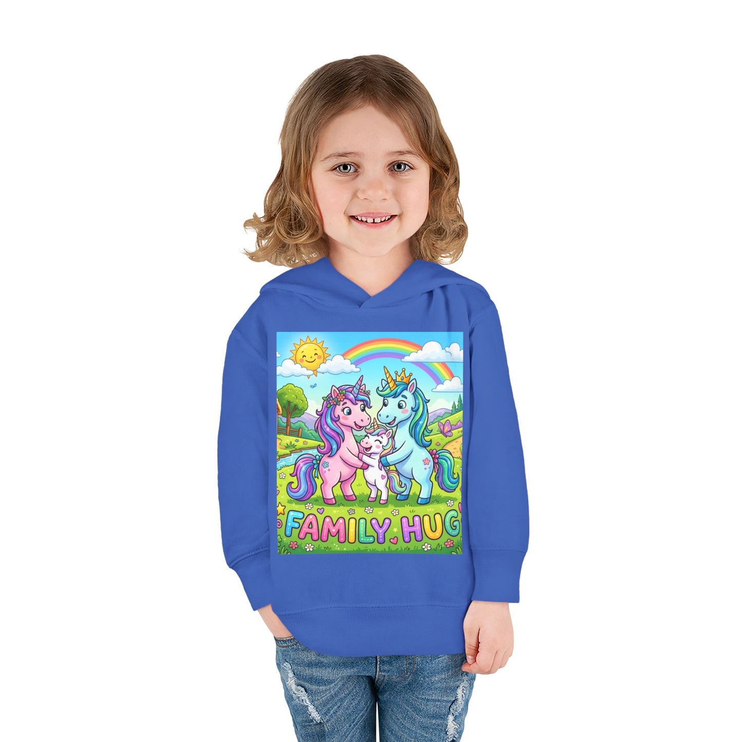 Family Hug Unicorn Toddler Pullover Fleece Hoodie