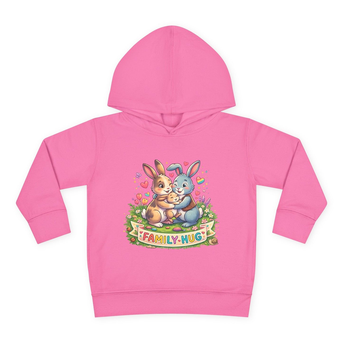Family Hug Bunny Toddler Pullover Fleece Hoodie