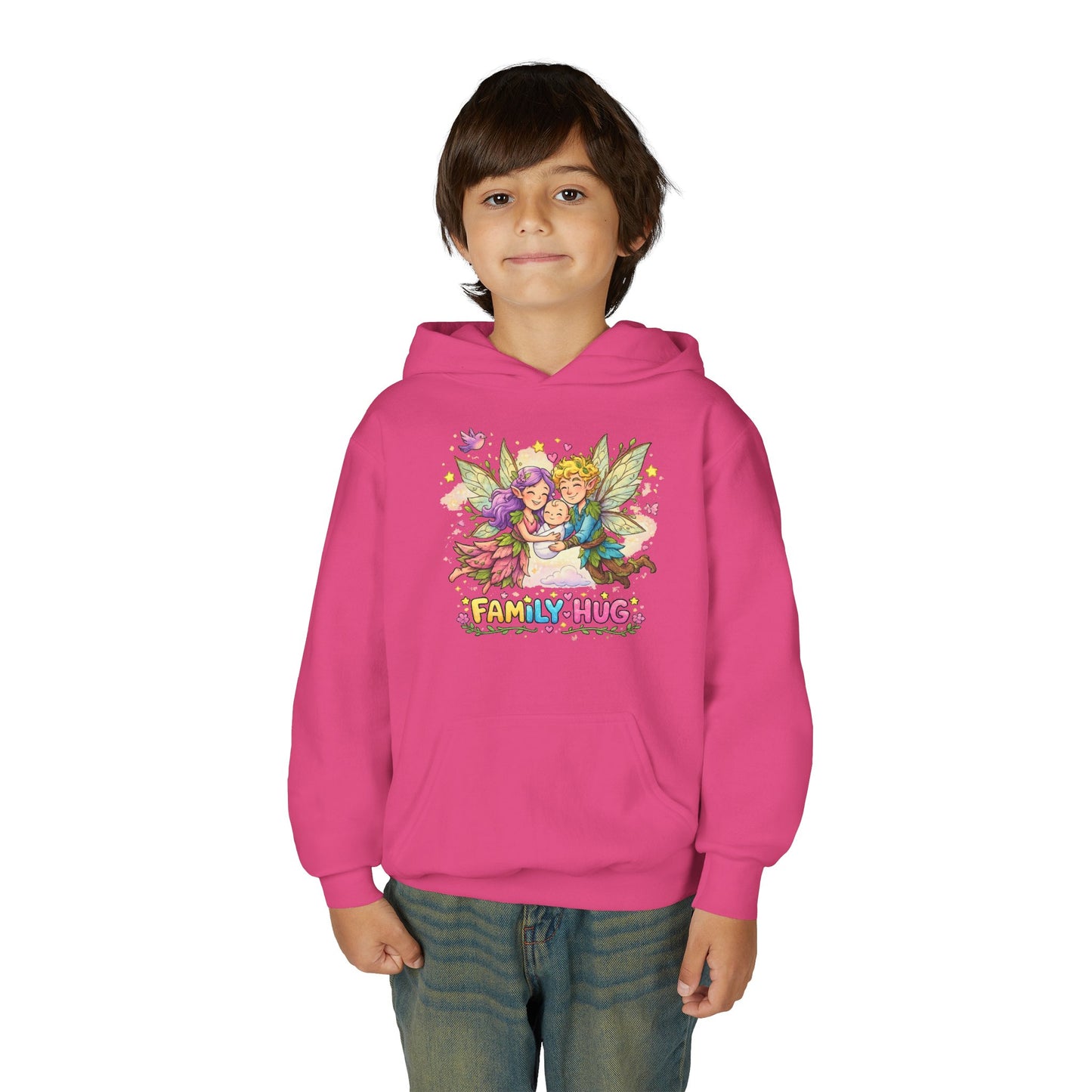 Family Hug Fairy Youth Heavy Blend Hooded Sweatshirt
