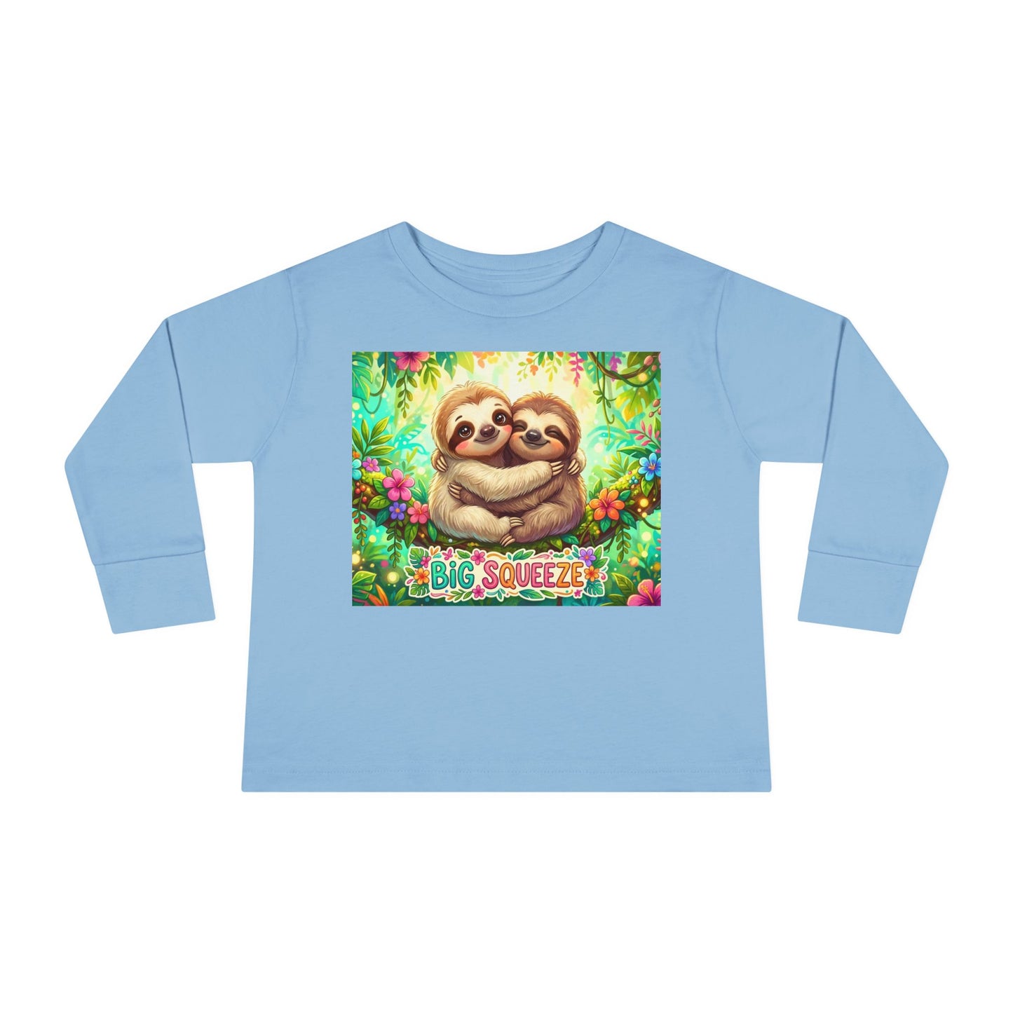 Big Squeeze Sloth Toddler Long Sleeve Tee
