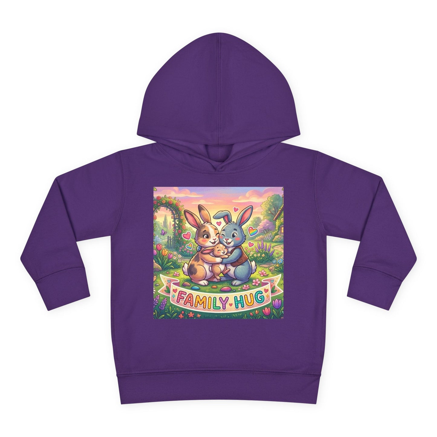 Family Hug Bunny Toddler Pullover Fleece Hoodie