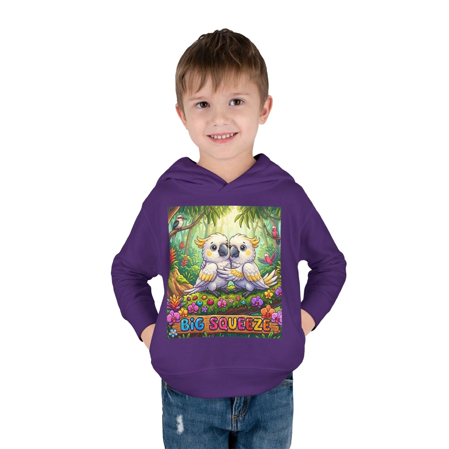 Big Squeeze Cockatoo Toddler Pullover Fleece Hoodie