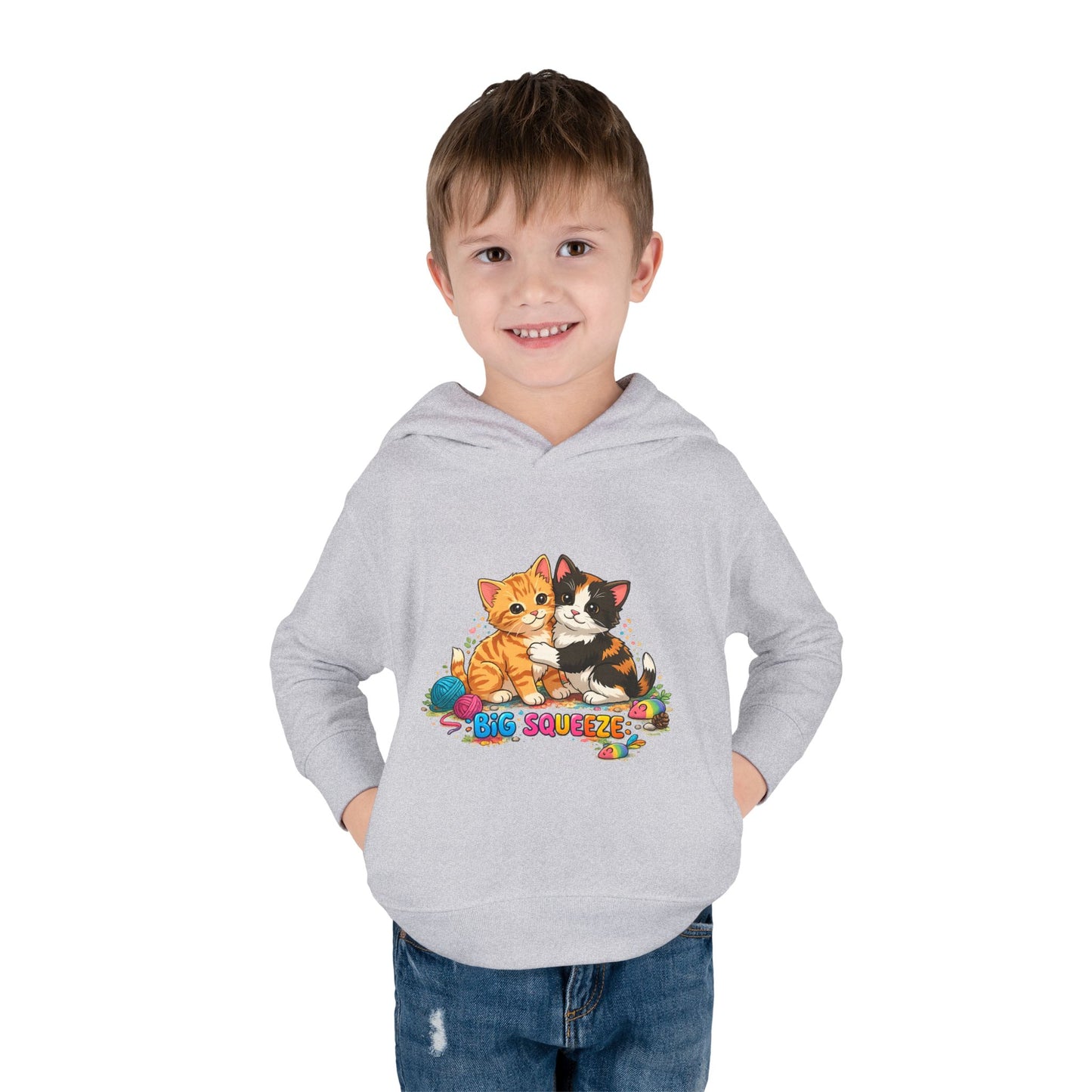 Big Squeeze Kitten Toddler Pullover Fleece Hoodie