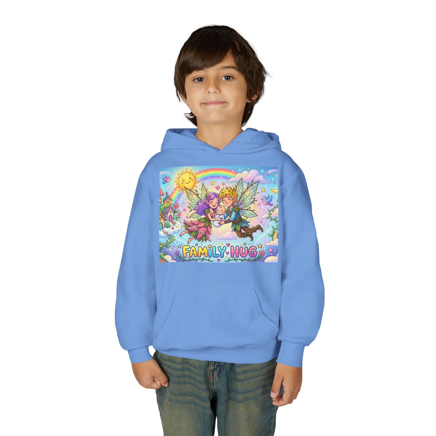 Family Hug Fairy Youth Heavy Blend Hooded Sweatshirt