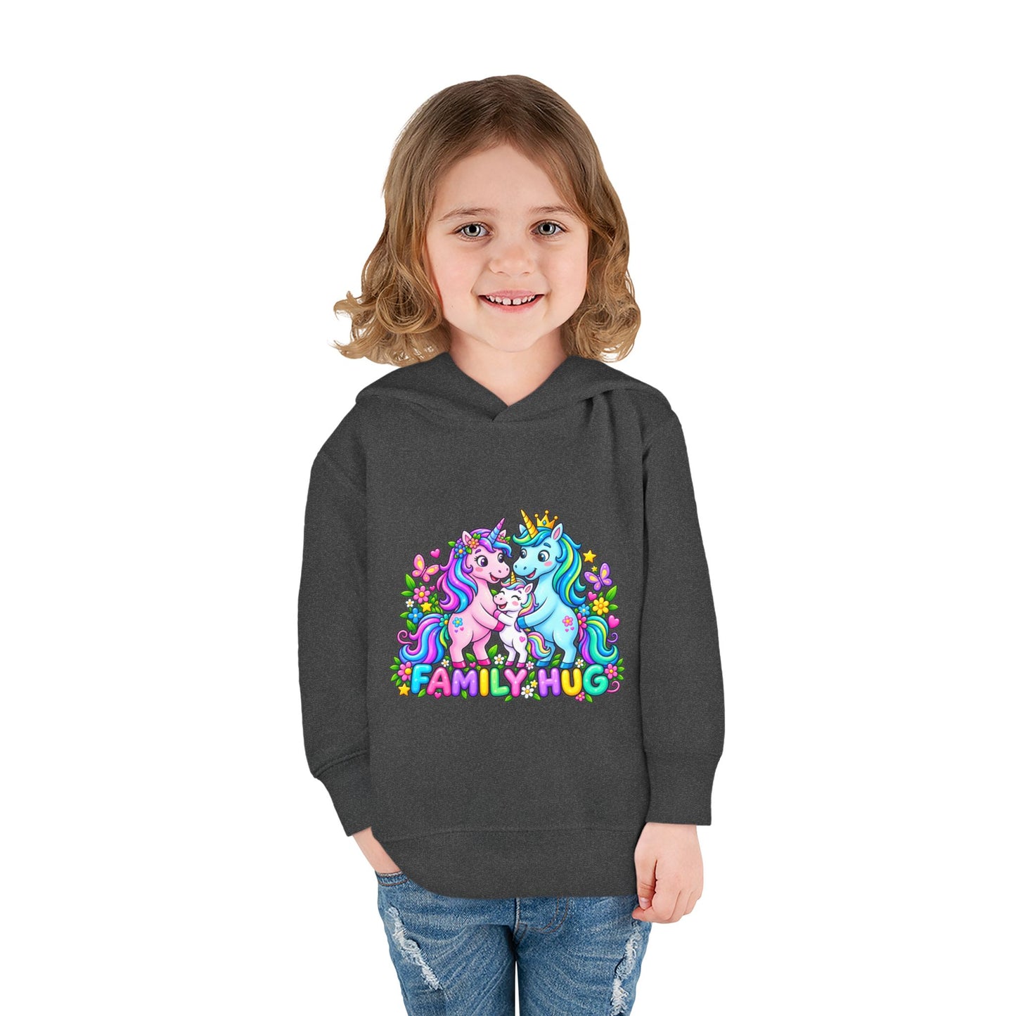 Family Hug Unicorn Toddler Pullover Fleece Hoodie