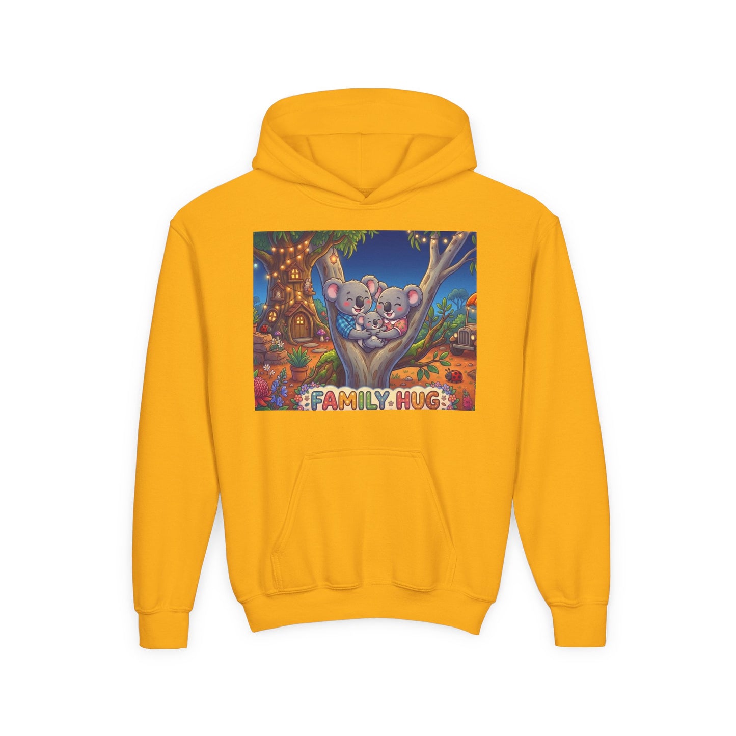 Family Hug Koala Youth Heavy Blend Hooded Sweatshirt