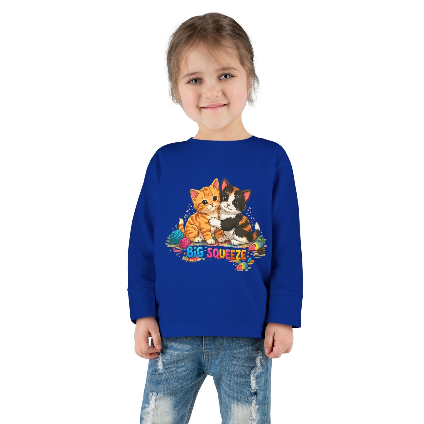 Big Squeeze Kitten Toddler Long Sleeve Tee