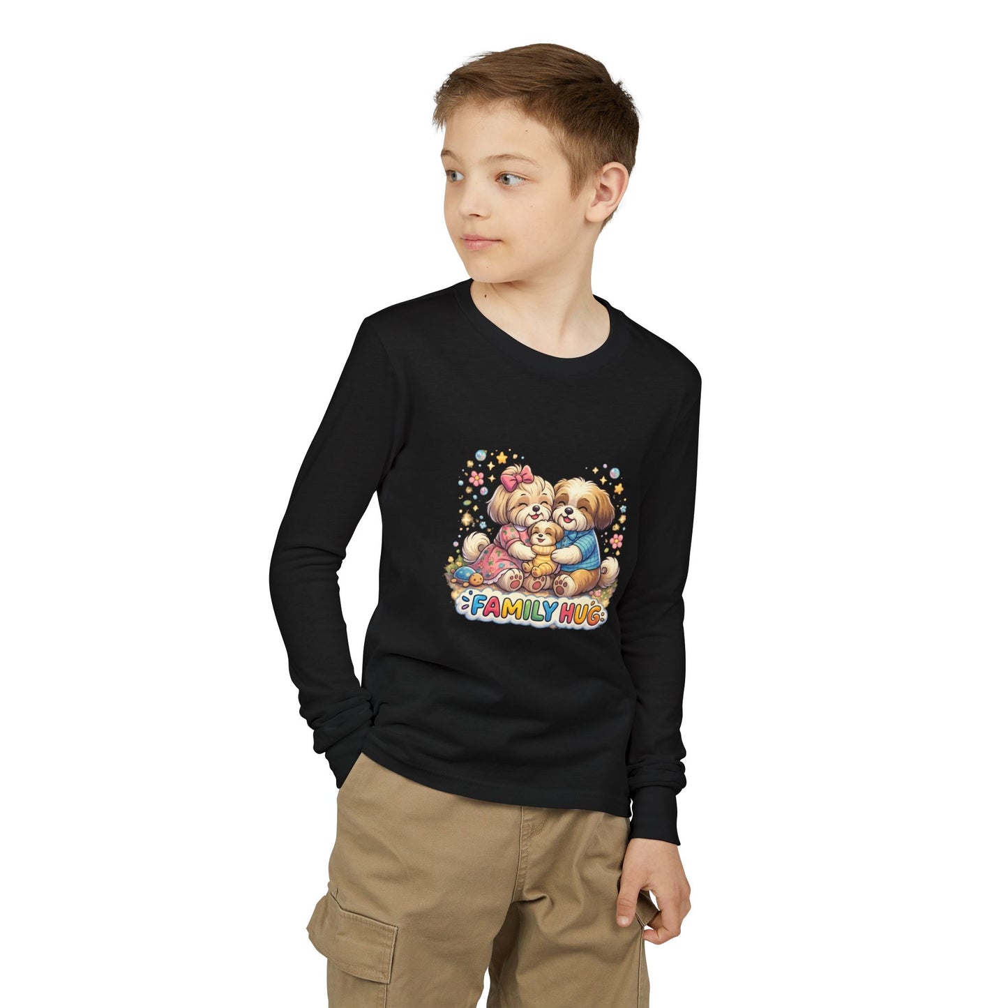 Family Hug Shih Tzu Youth Jersey Long Sleeve Tee