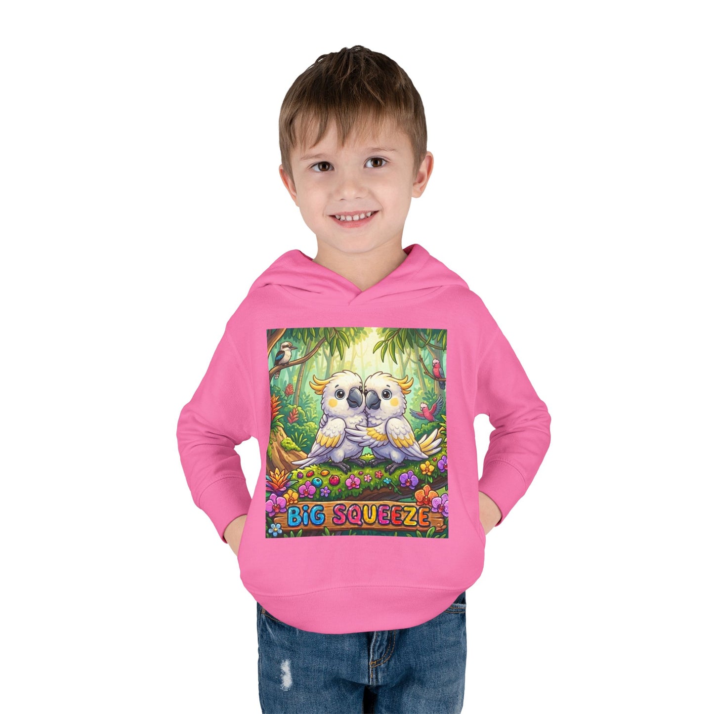 Big Squeeze Cockatoo Toddler Pullover Fleece Hoodie