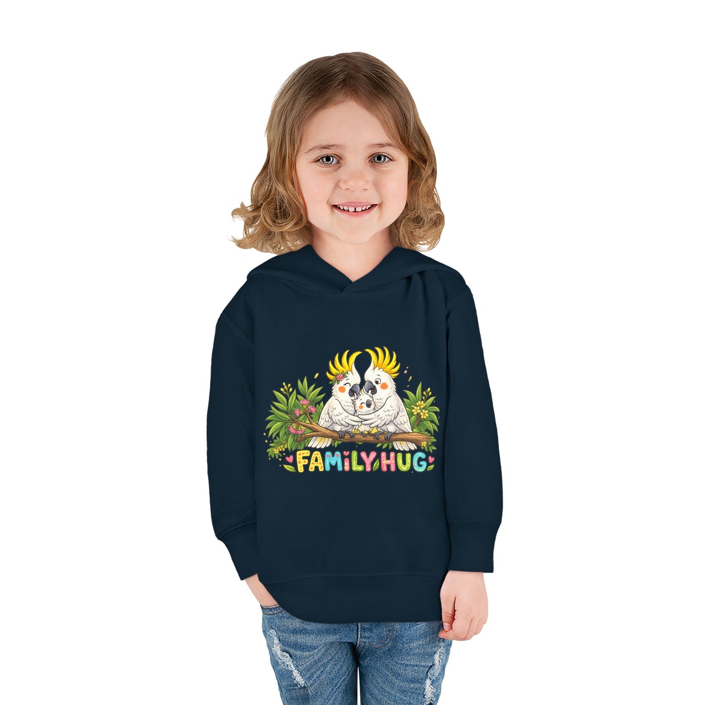 Family Hug Cockatoo Toddler Pullover Fleece Hoodie