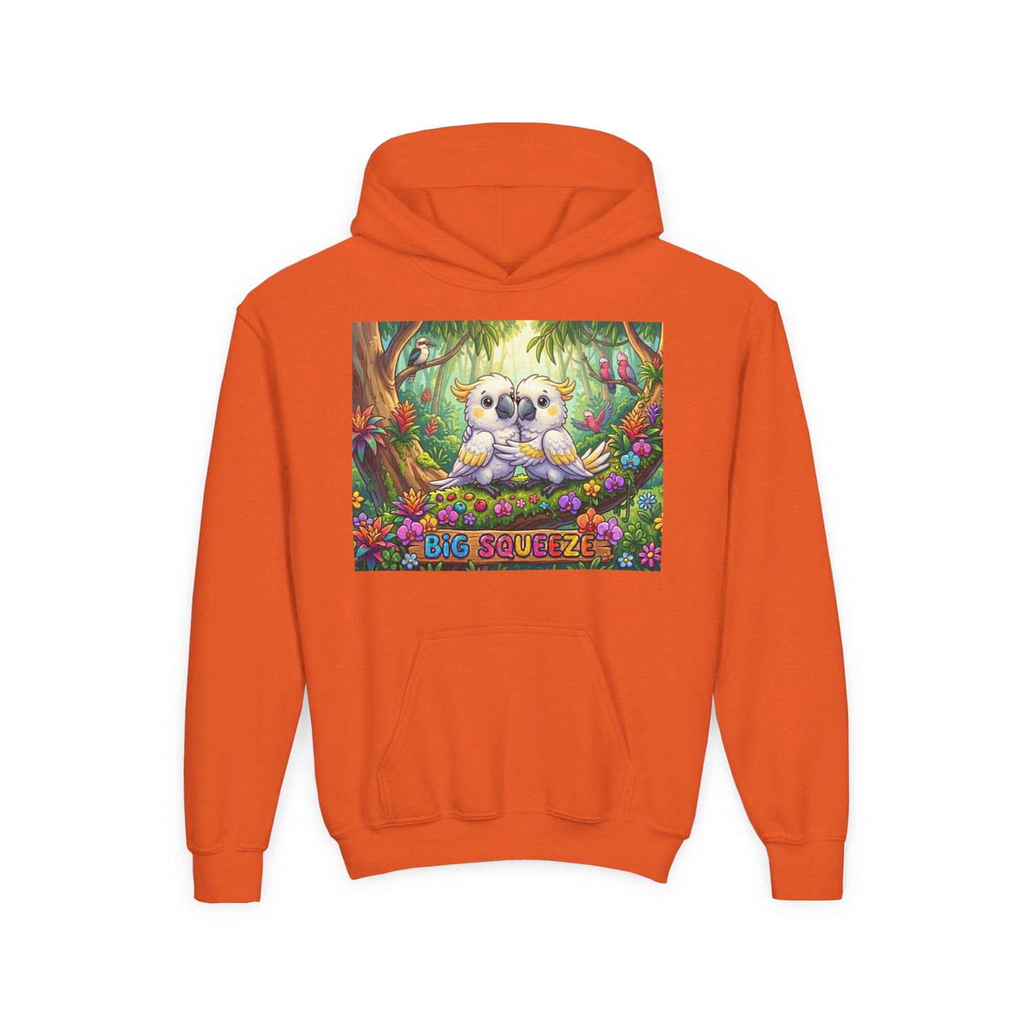 Big Squeeze Cockatoo Youth Heavy Blend Hooded Sweatshirt