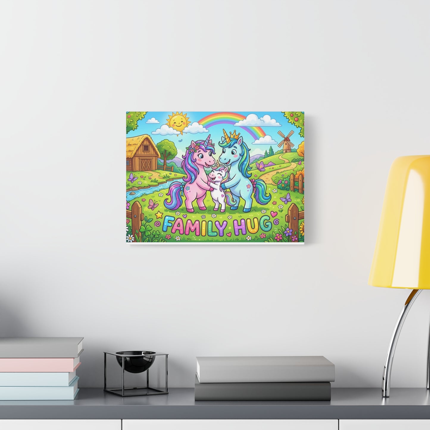 Family Hug Unicorn Classic Canvas