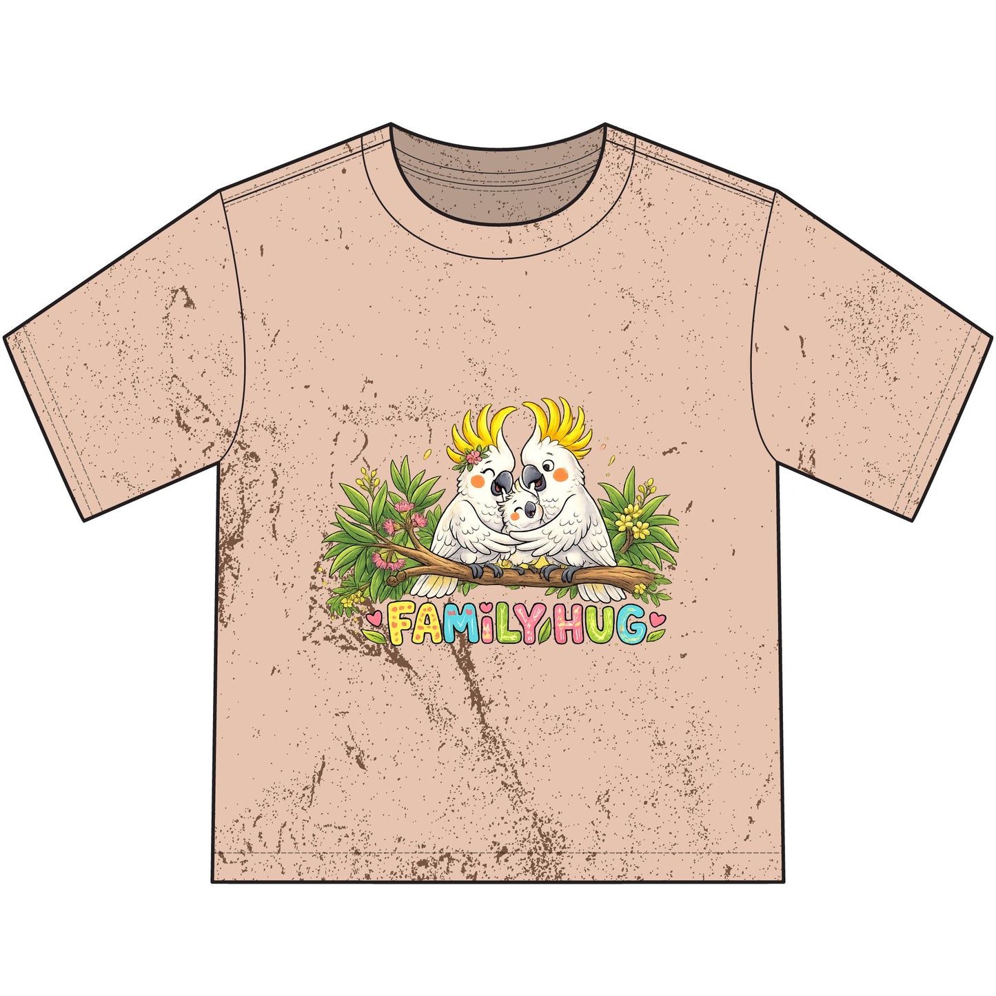 Family Hug Cockatoo Heavyweight Color Blast Youth T-Shirt