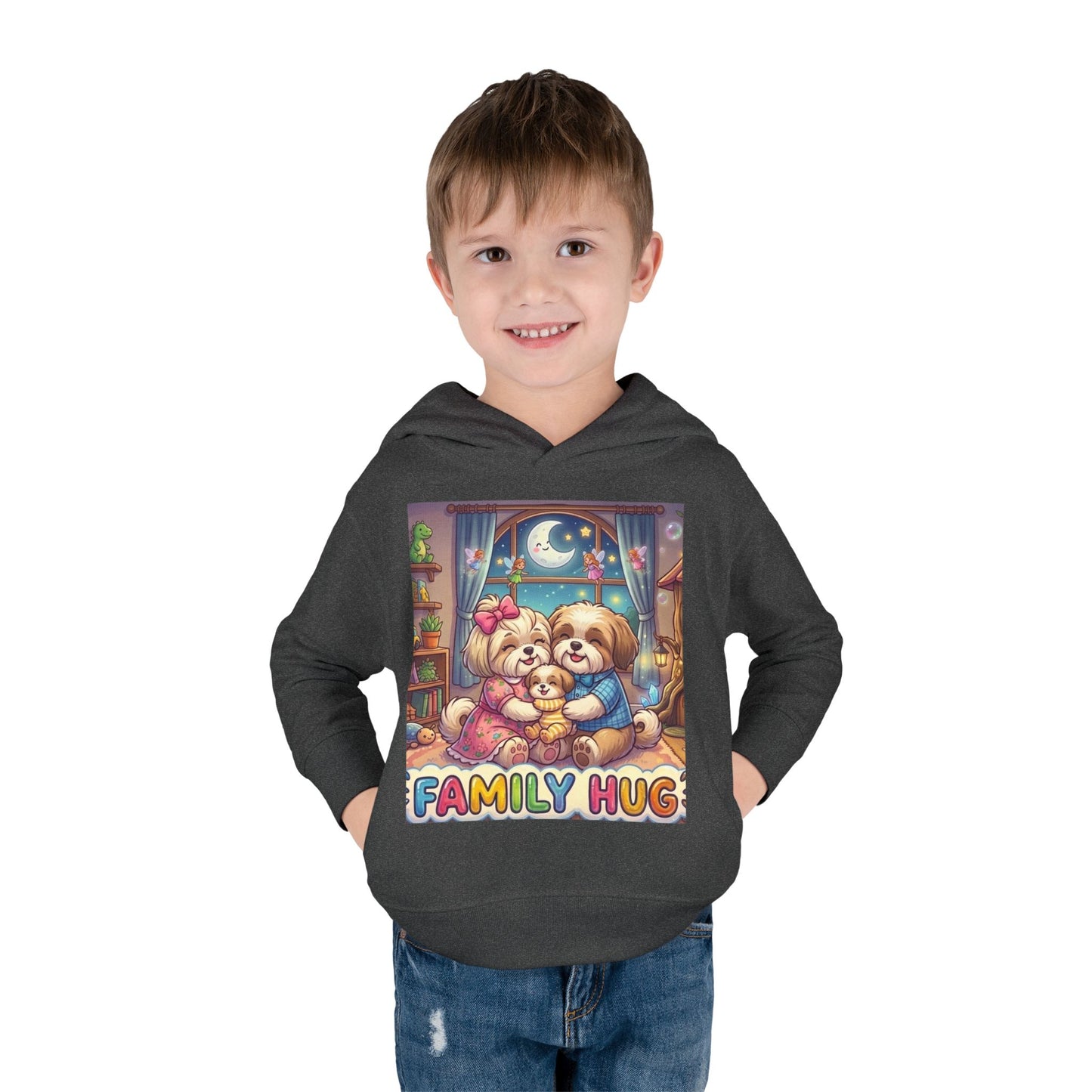 Family Hug Shih Tzu Toddler Pullover Fleece Hoodie