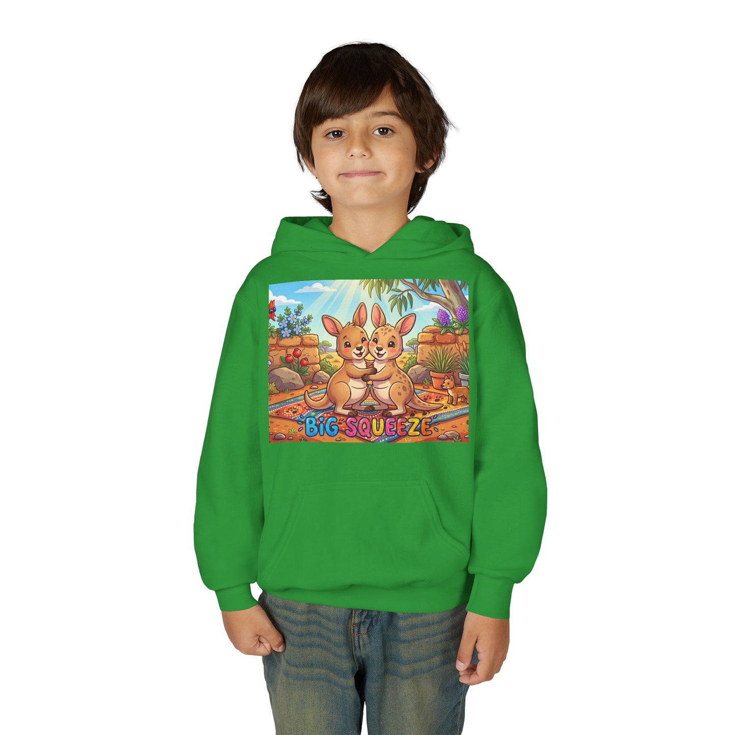 Big Squeeze Kangaroo Youth Heavy Blend Hooded Sweatshirt