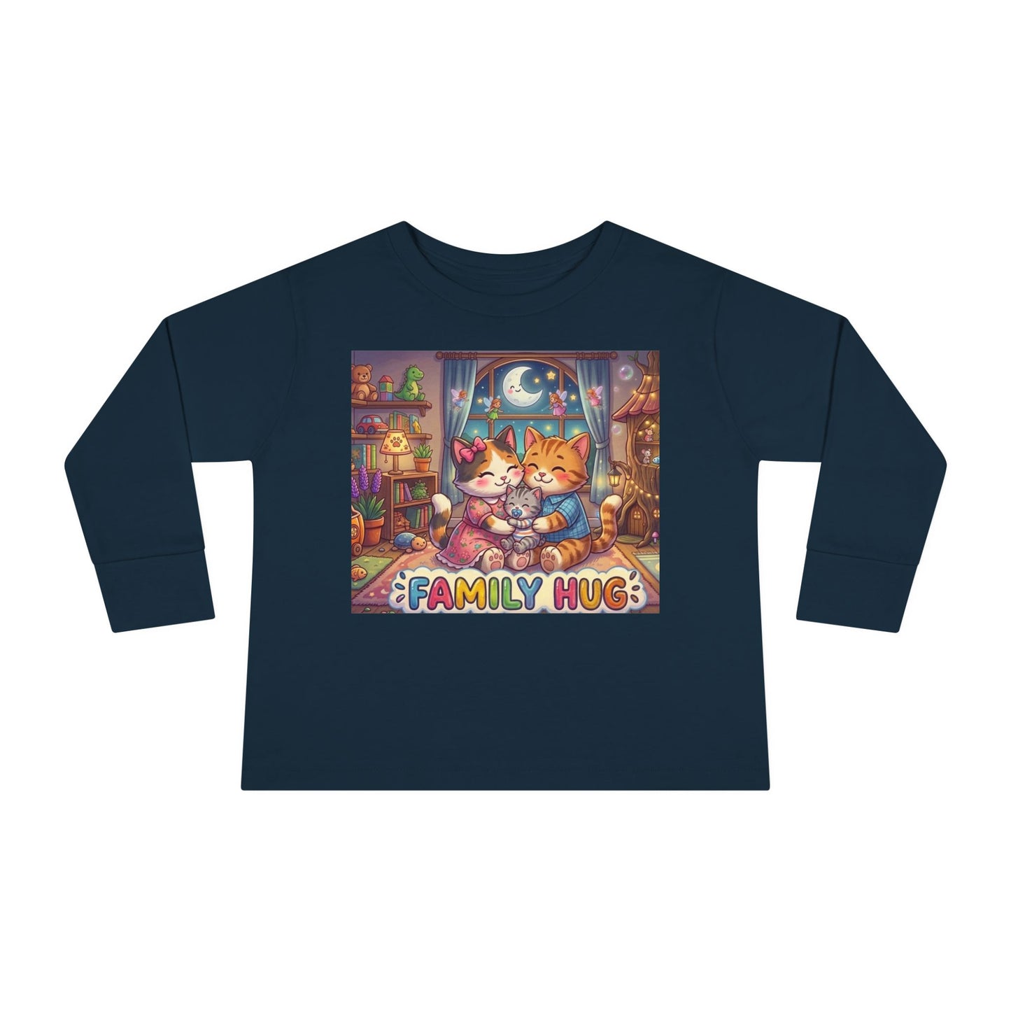 Family Hug Kitten Toddler Long Sleeve Tee