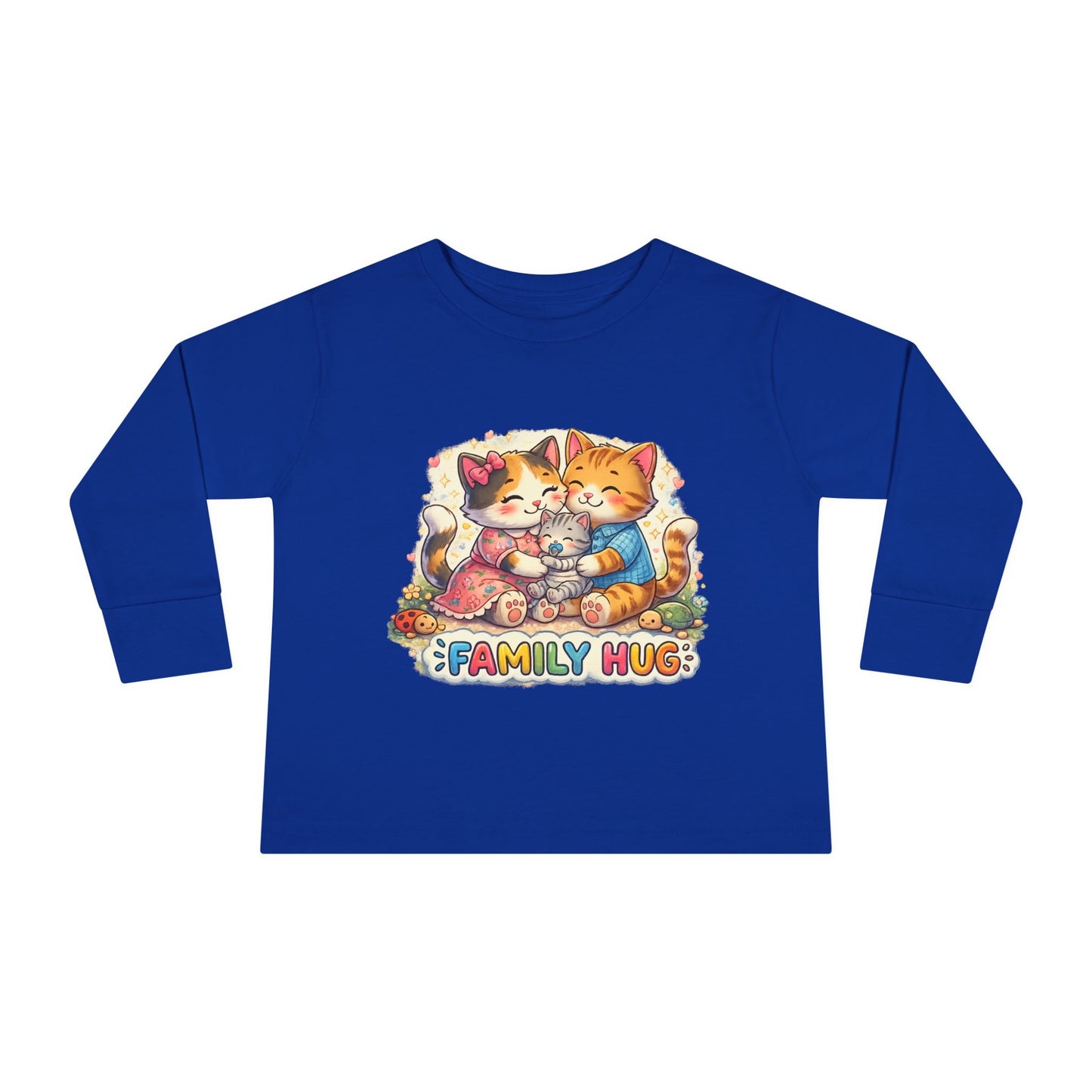 Family Hug Kitten Toddler Long Sleeve Tee
