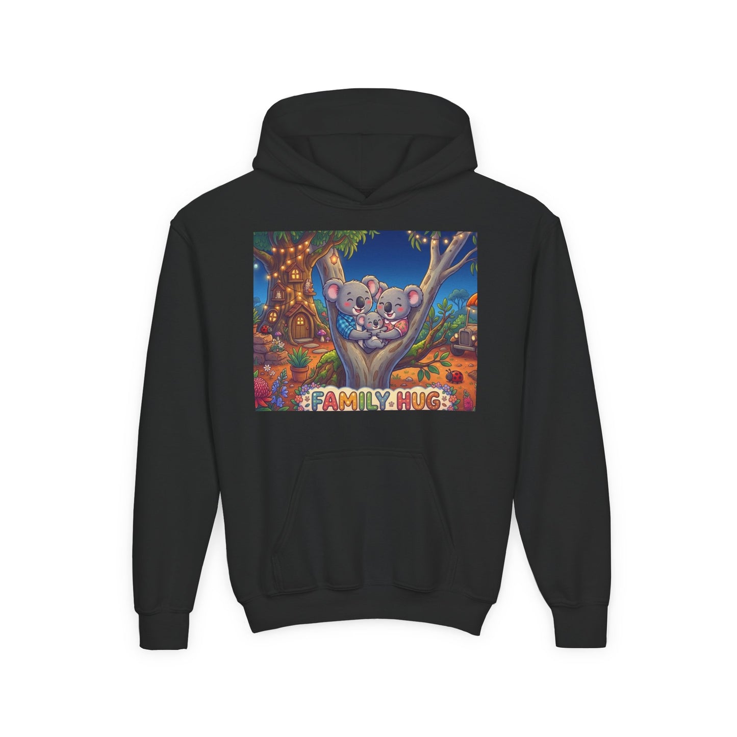 Family Hug Koala Youth Heavy Blend Hooded Sweatshirt