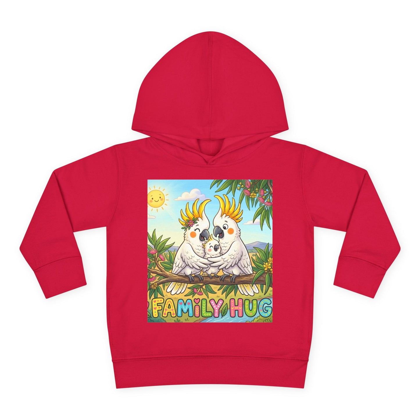 Family Hug Cockatoo Toddler Pullover Fleece Hoodie