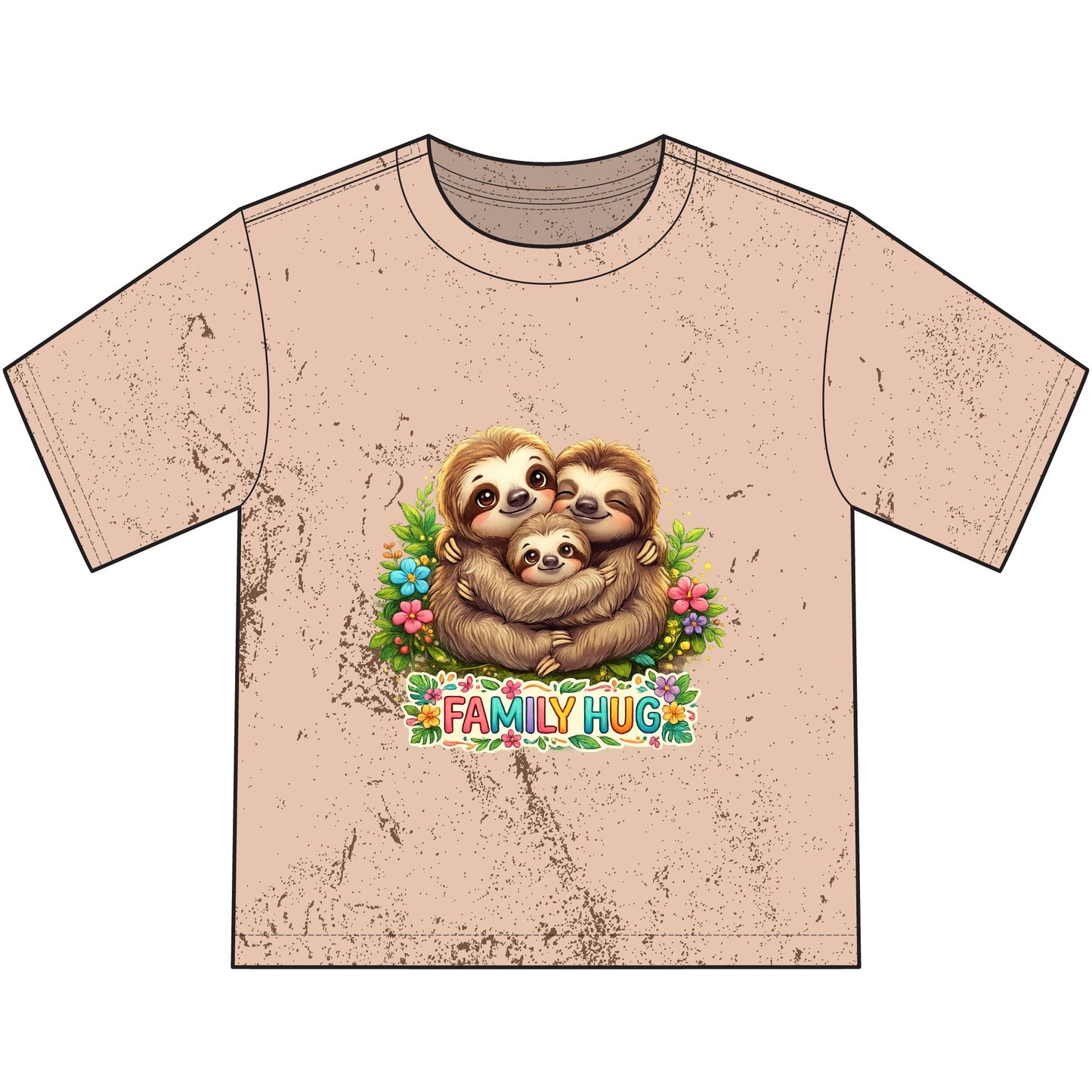 Family Hug Sloth Heavyweight Color Blast Youth T-Shirt