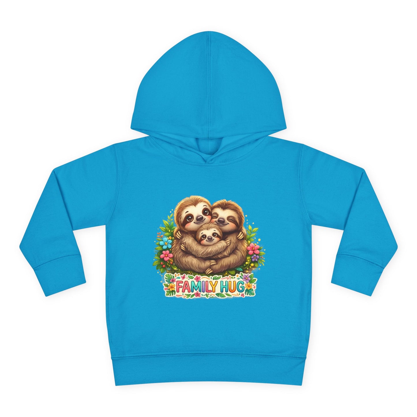 Family Hug Sloth Toddler Pullover Fleece Hoodie