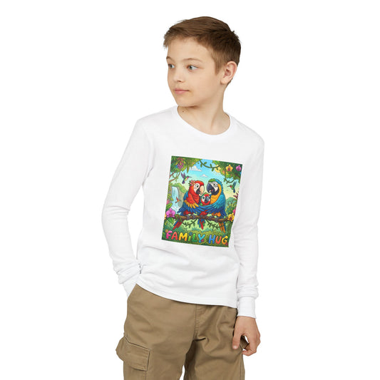 Family Hug Macaw Youth Jersey Long Sleeve Tee