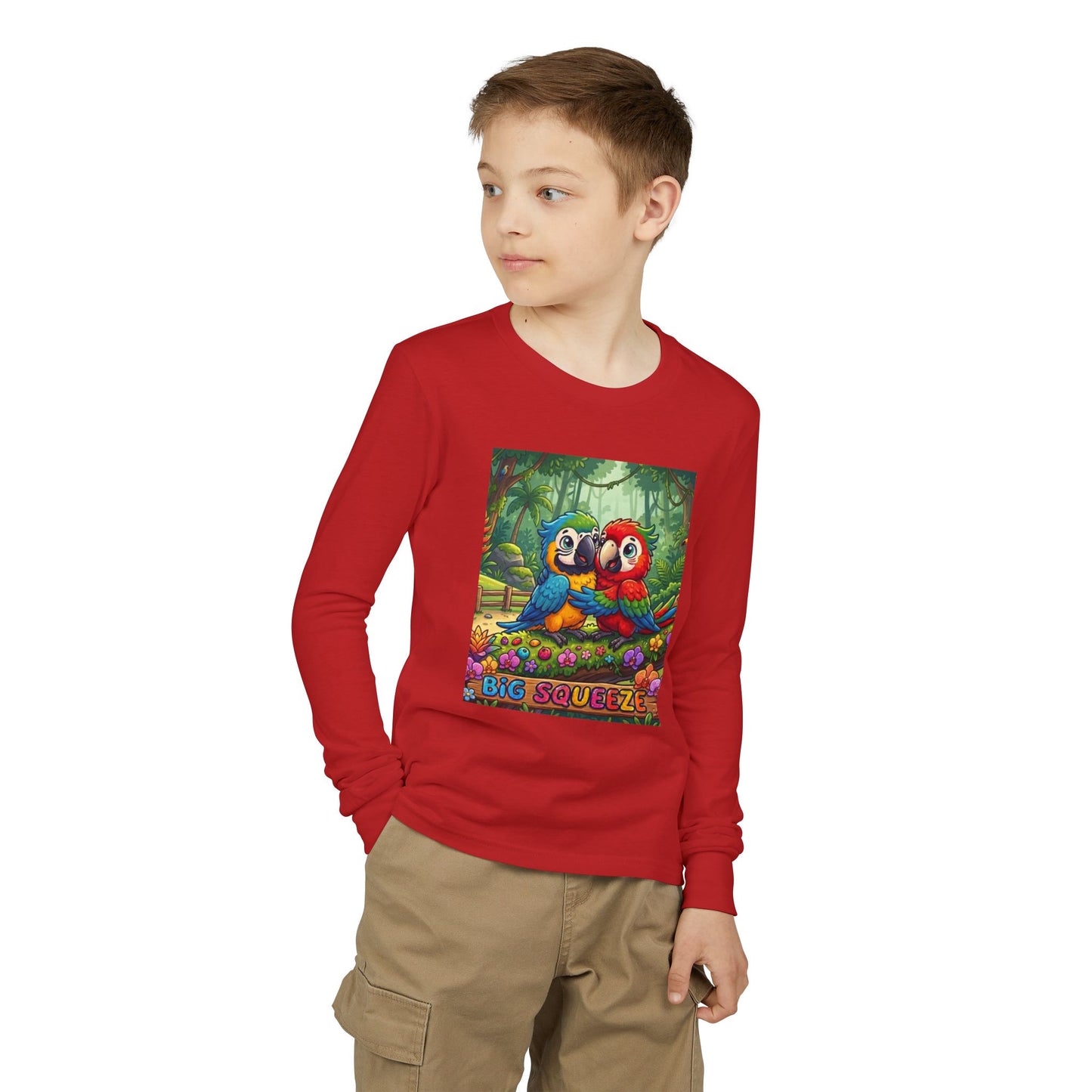 Big Squeeze Macaw Youth Jersey Long Sleeve Tee