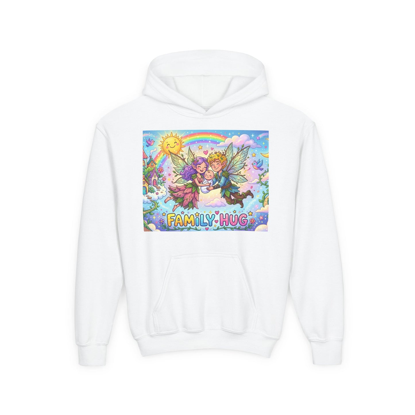 Family Hug Fairy Youth Heavy Blend Hooded Sweatshirt