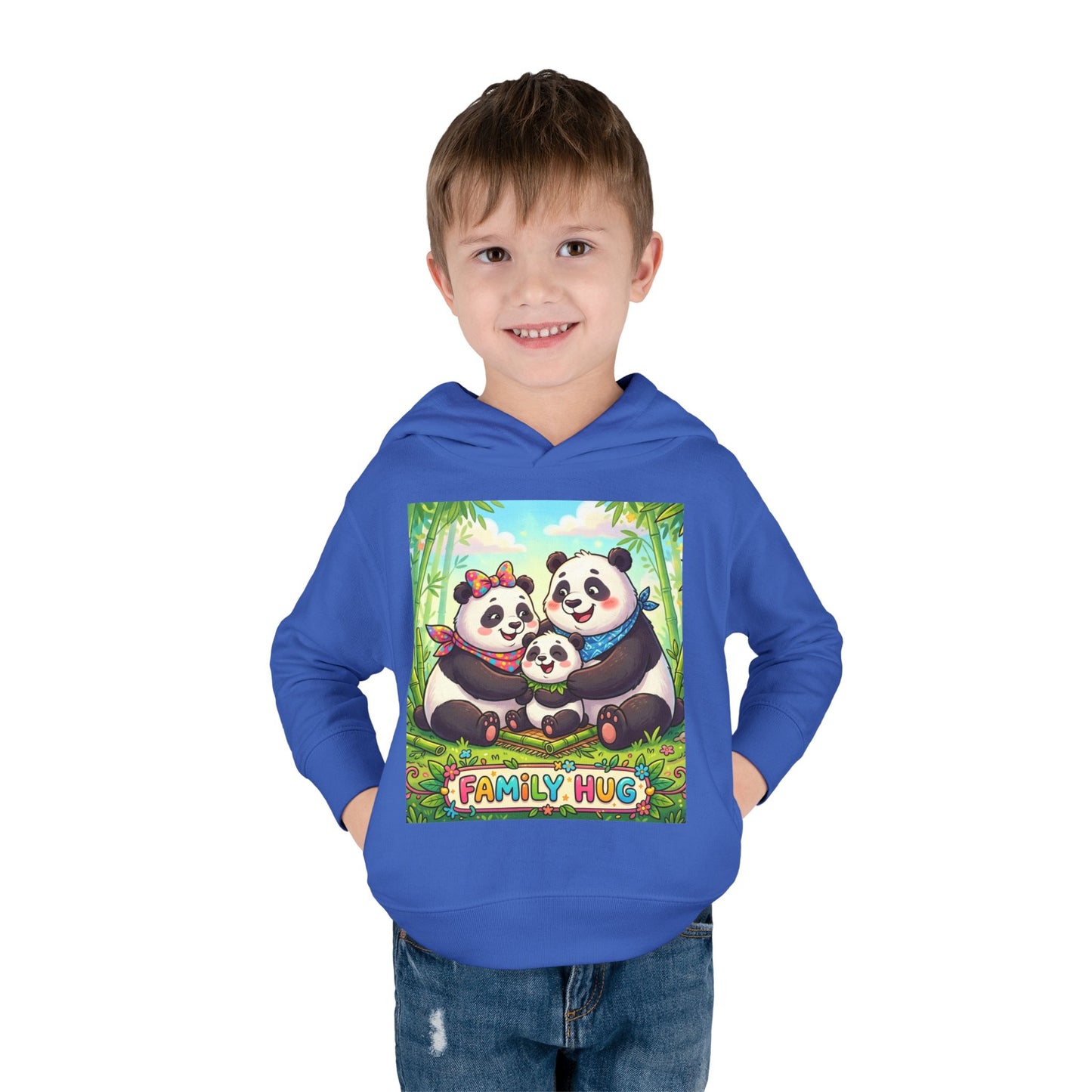 Family Hug Panda Toddler Pullover Fleece Hoodie