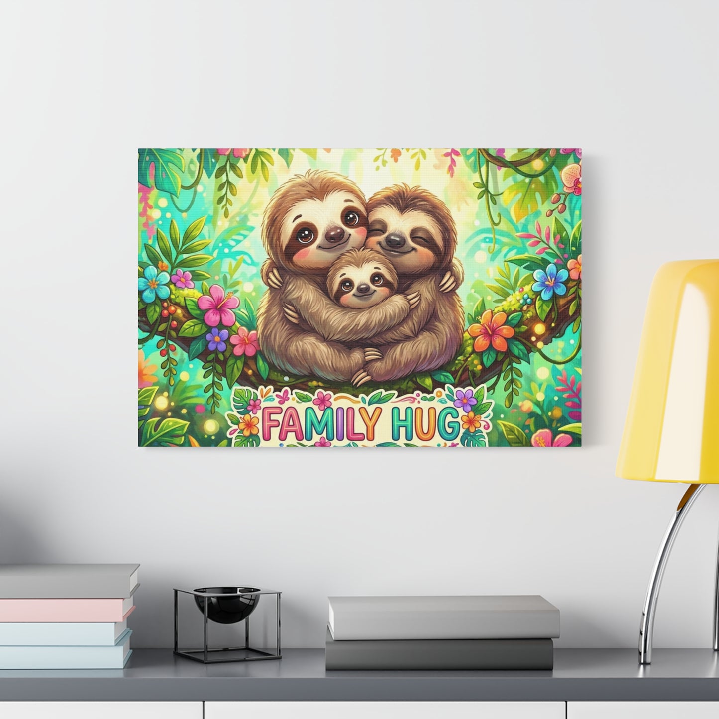 Family Hug Sloth Classic Canvas