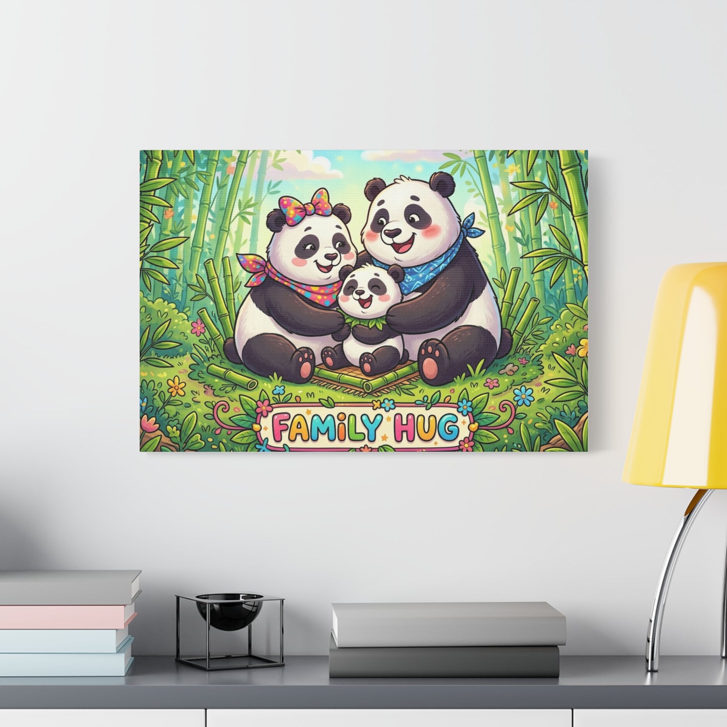 Family Hug Panda Classic Canvas