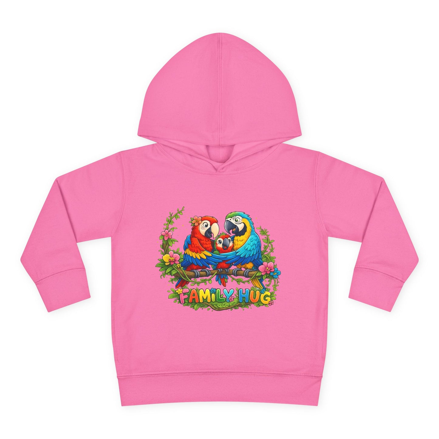 Family Hug Macaw Toddler Pullover Fleece Hoodie