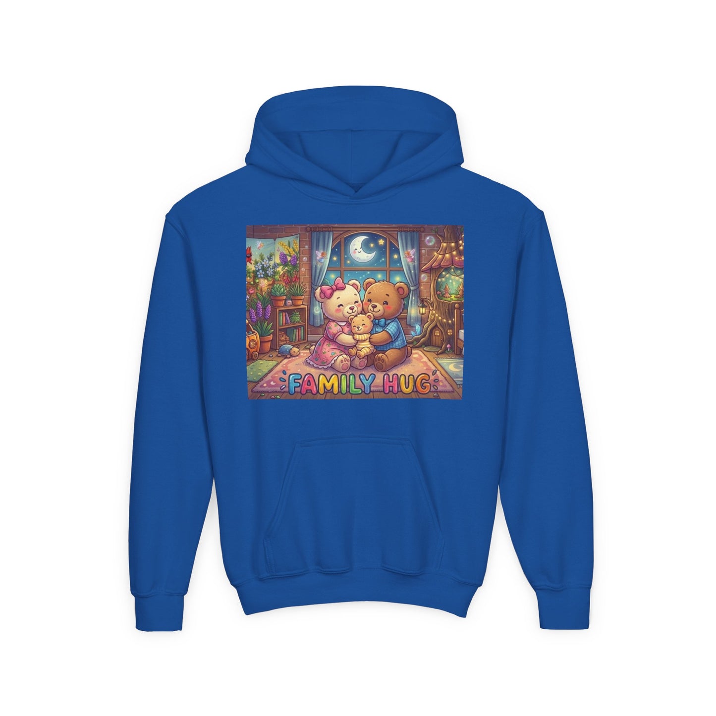 Family Hug Teddy Youth Heavy Blend Hooded Sweatshirt
