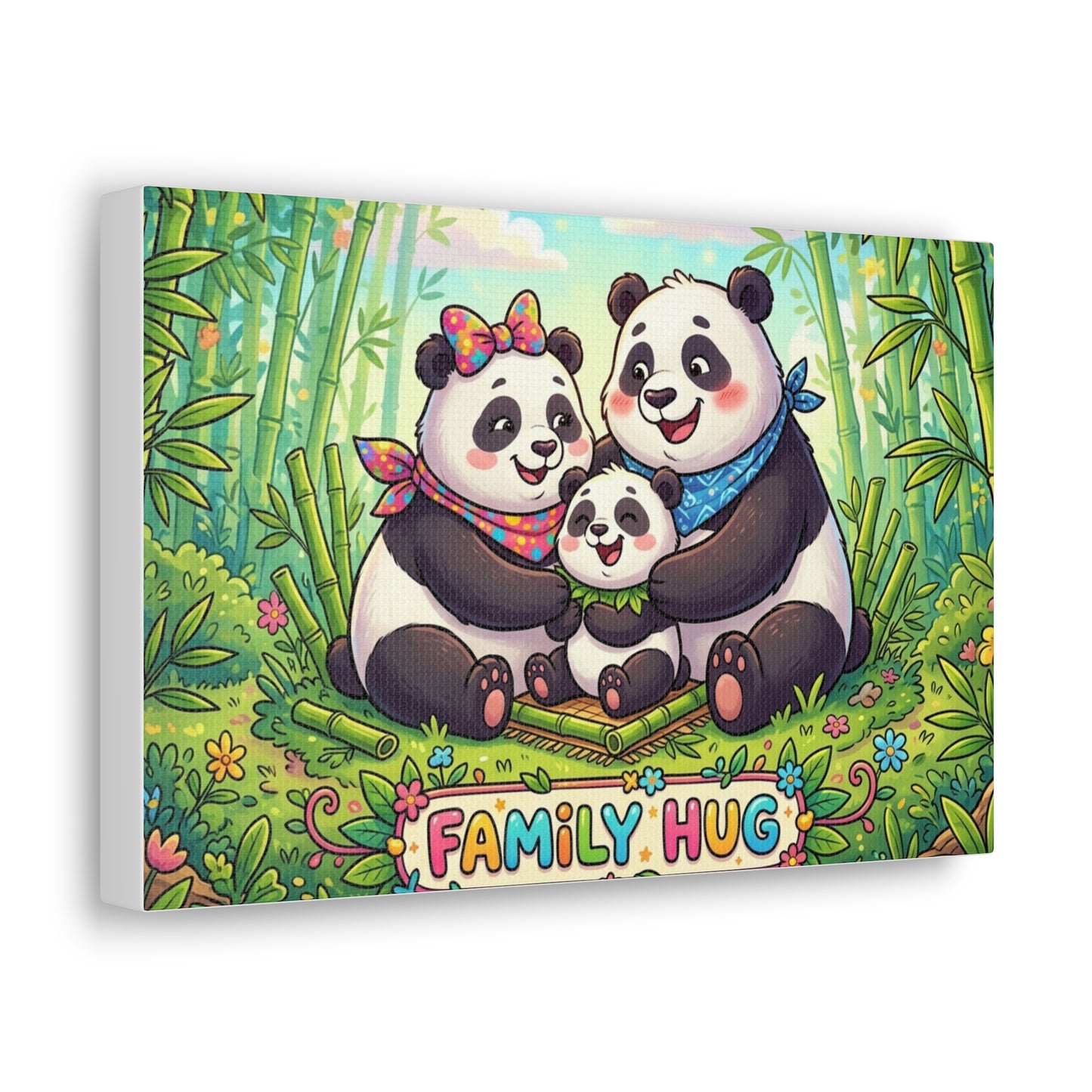 Family Hug Panda Classic Canvas