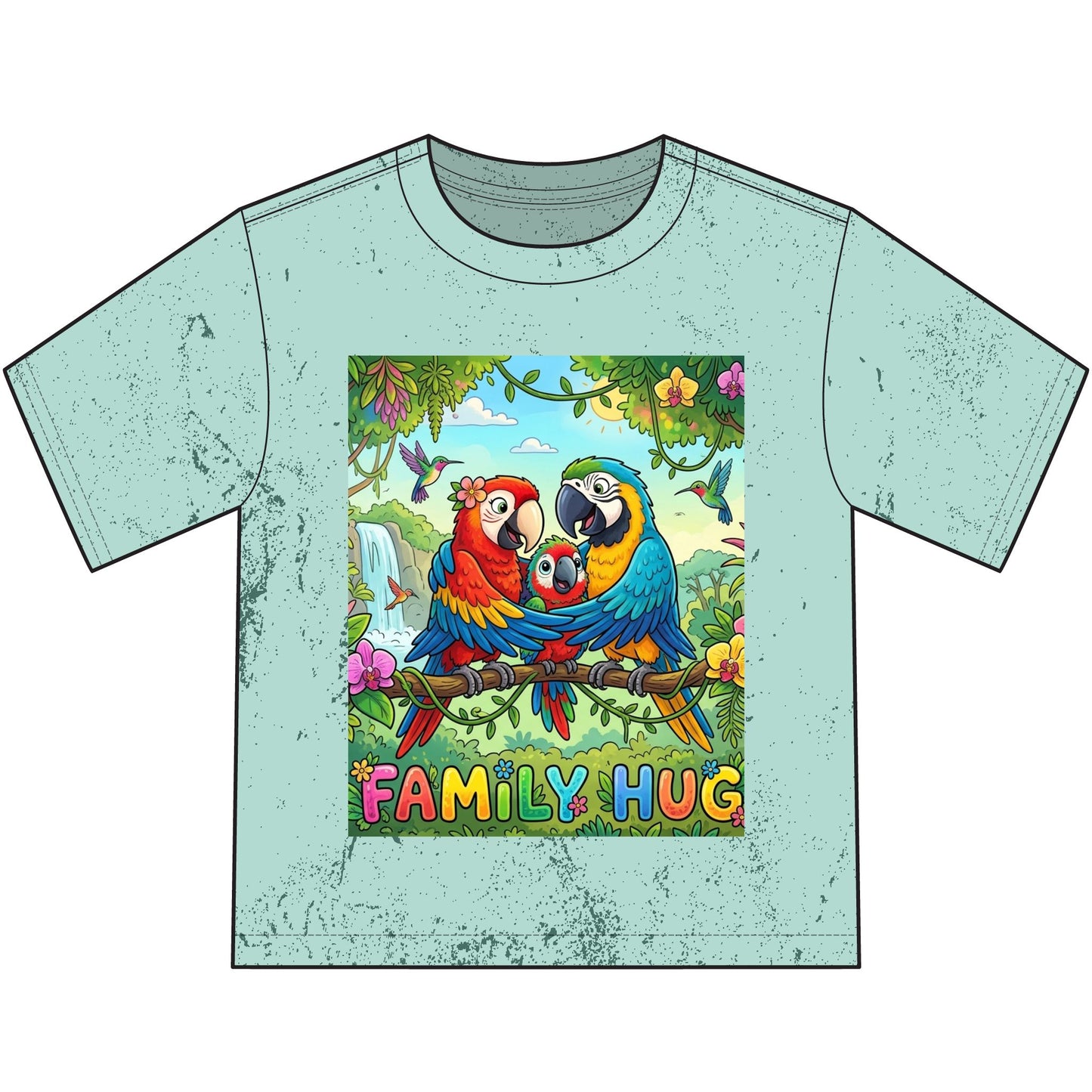 Family Hug Macaw Heavyweight Color Blast Youth T-Shirt