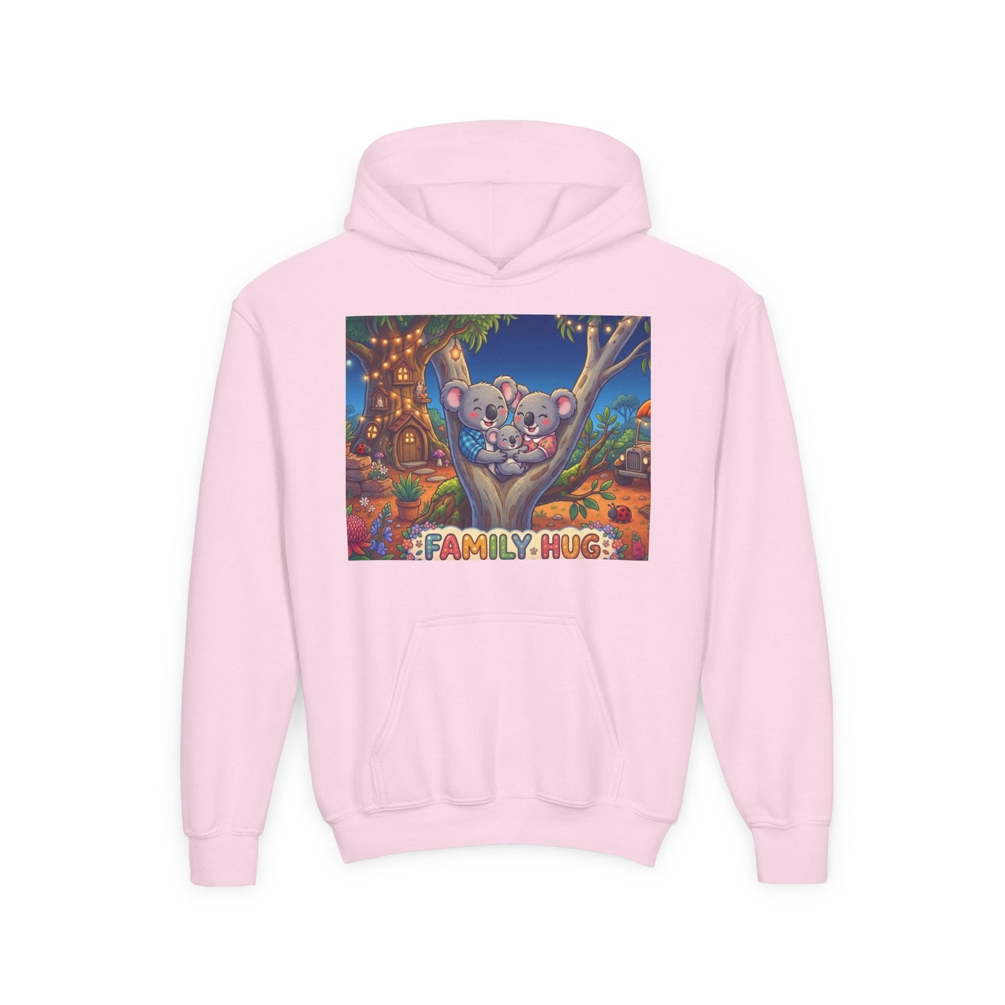 Family Hug Koala Youth Heavy Blend Hooded Sweatshirt